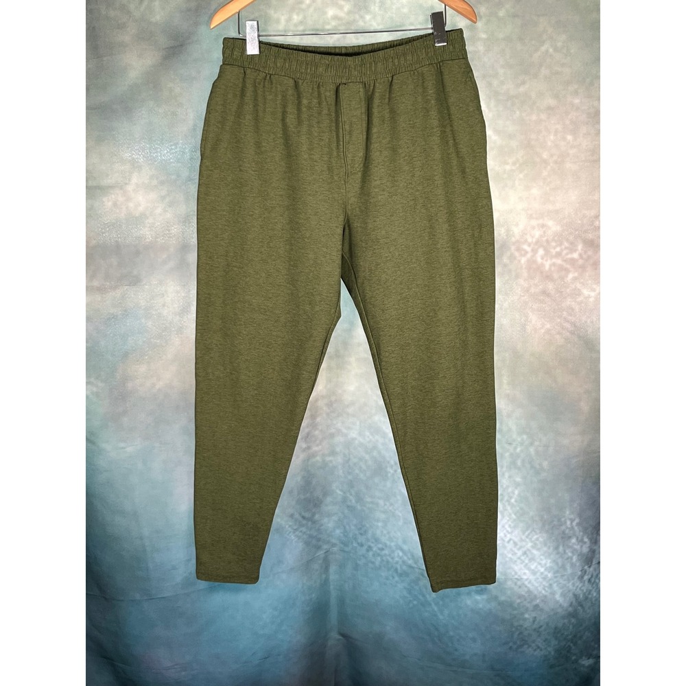 Beyond Yoga Mens Heathered Olive Green Joggers Tapered Active Pants Large
